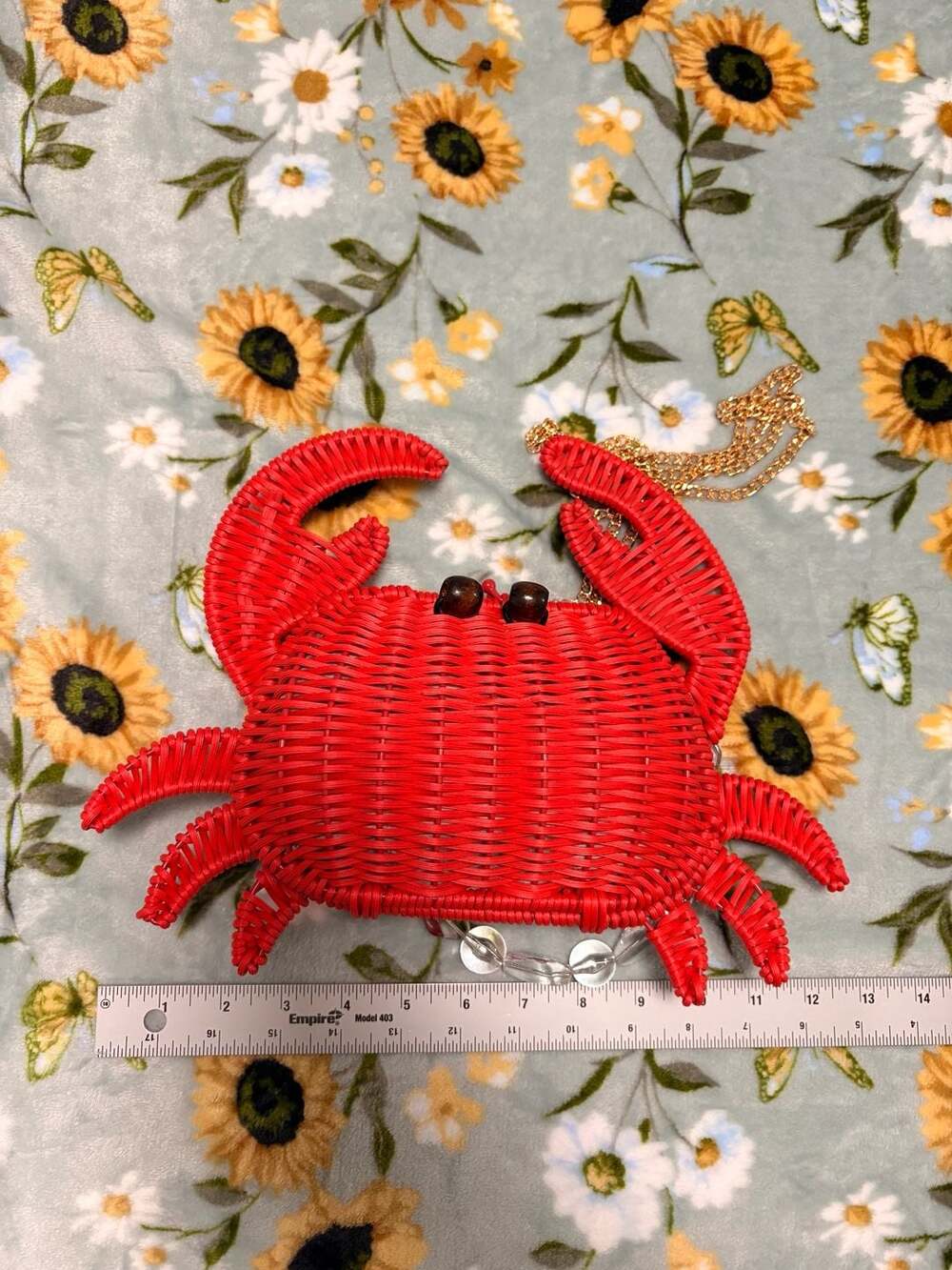 Tommy Bahama Red Wicker Crab Novelty Crossbody Bag Coastal Resort Nautical - Picture 5 of 5